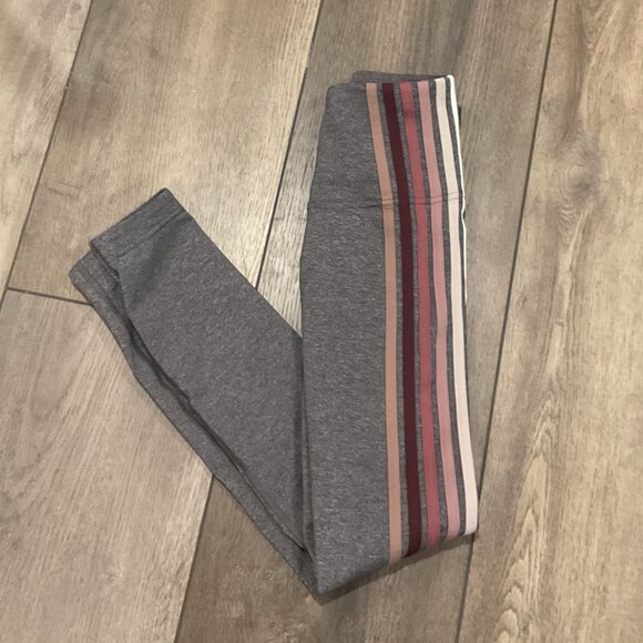 Lululemon Stretch Take A Hint 7/8 Tight Leggings Side Stripe Size 2 Grey - Picture 2 of 4